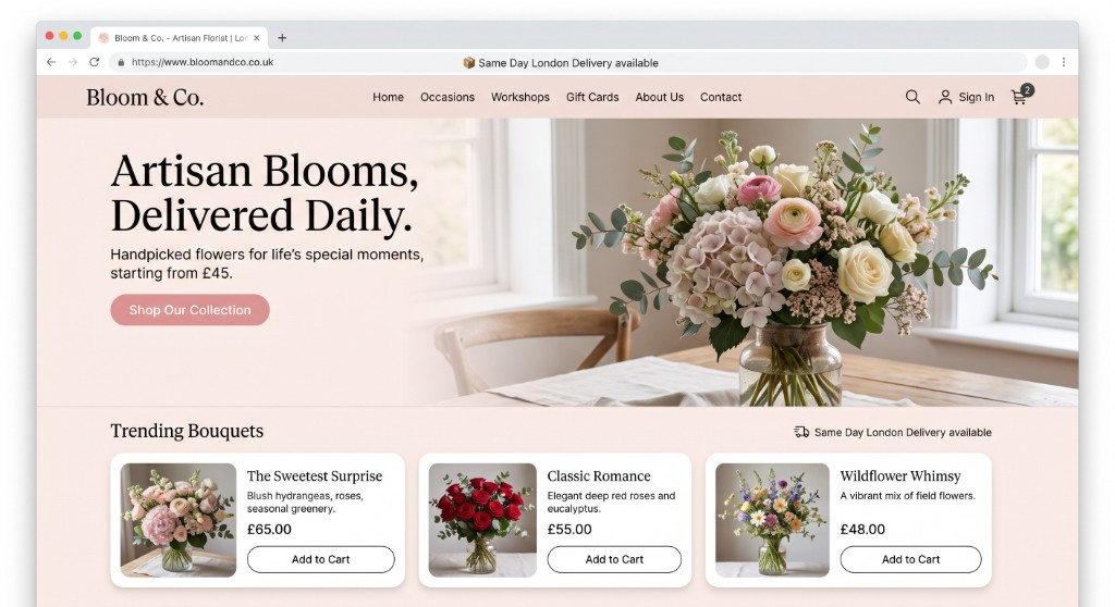 The Bloom & Co website