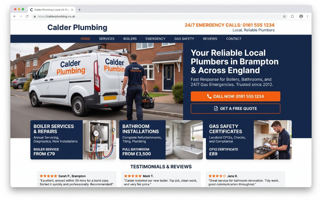 The Calder Plumbing website
