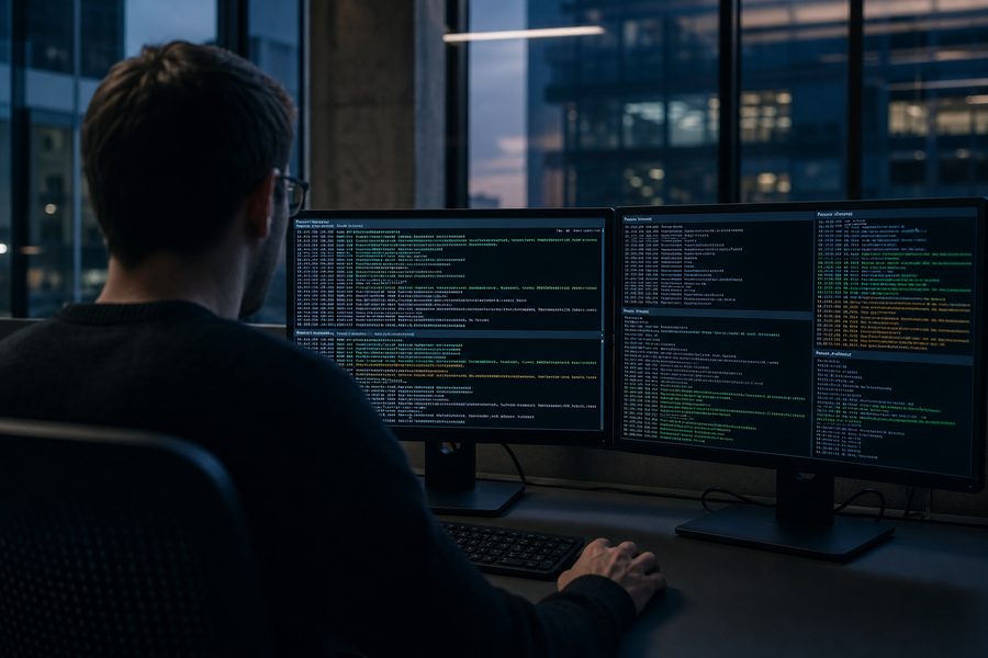 Engineer watching agent task output across terminal panes