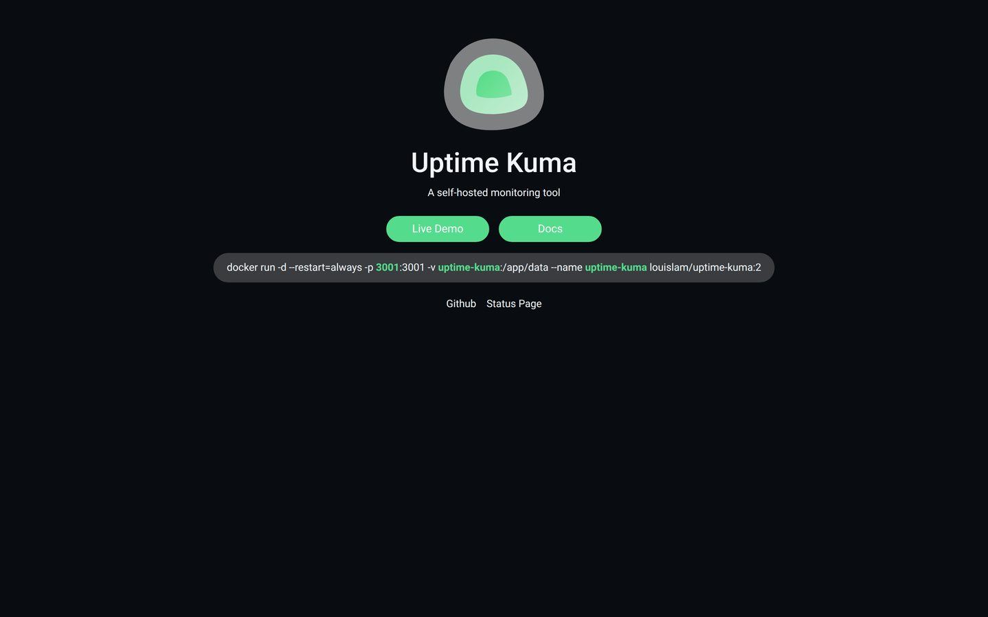 Uptime Kuma preview