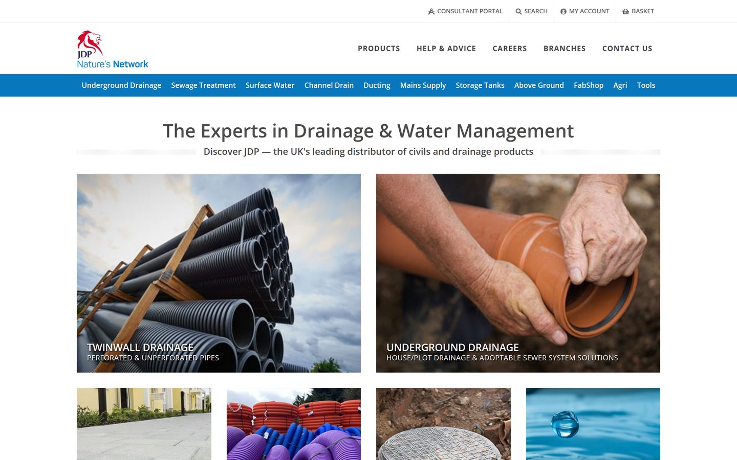 The JDPipes website on desktop